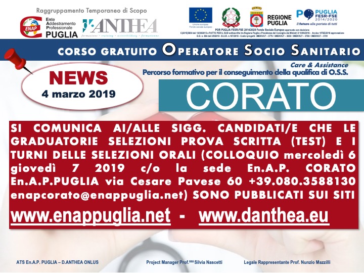 AVVISO ESAMI CORSO TARANTO